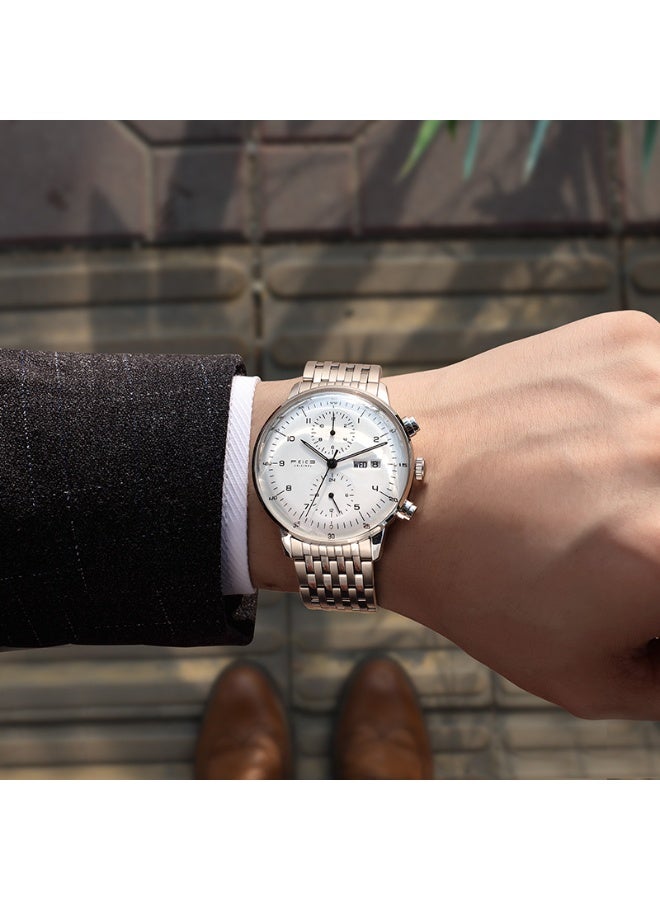 FEICE Men’s Automatic Mechanical Watch with Curved Glass & Stainless Steel Strap for Business and Daily Wear - Image 3